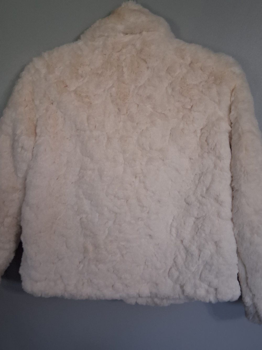 Cream Faux Fur Jacket - Women's Cozy Coat - Picture 2 of 6